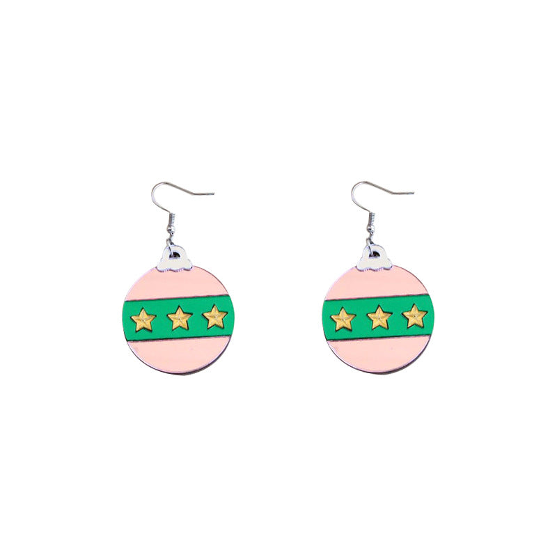 Wholesale Color Ball Earrings Acrylic Mirror Surface